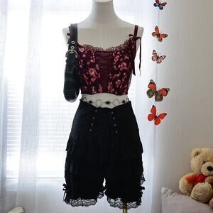 Victoria's Secret Burgundy Lace Babydoll Corset S/M